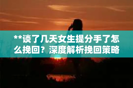 **谈了几天女生提分手了怎么挽回？深度解析挽回策略**