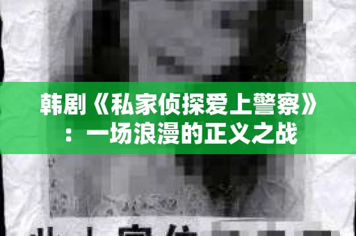 韩剧《私家侦探爱上警察》：一场浪漫的正义之战