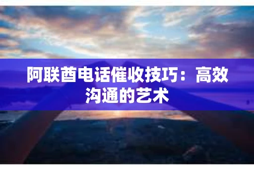 阿联酋电话催收技巧：高效沟通的艺术