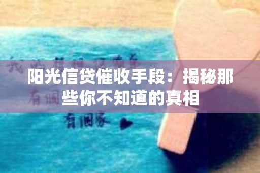 阳光信贷催收手段：揭秘那些你不知道的真相