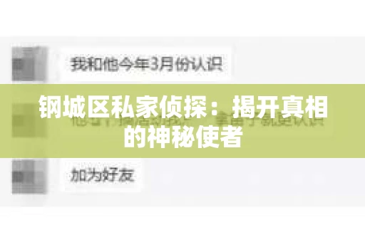 钢城区私家侦探：揭开真相的神秘使者
