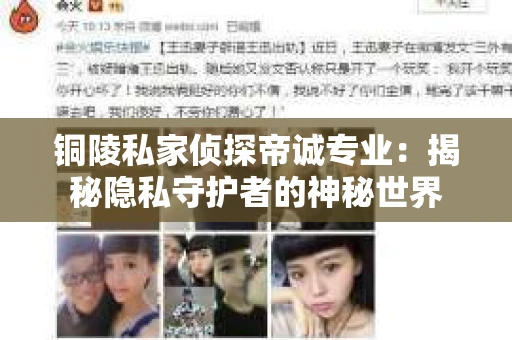 铜陵私家侦探帝诚专业：揭秘隐私守护者的神秘世界