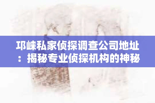 邛崃私家侦探调查公司地址：揭秘专业侦探机构的神秘面纱