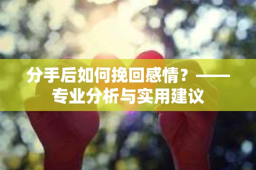 分手后如何挽回感情？——专业分析与实用建议