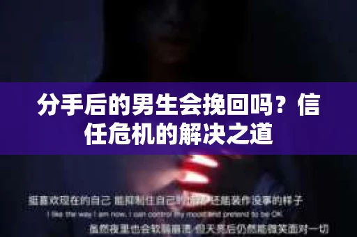 分手后的男生会挽回吗？信任危机的解决之道